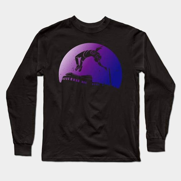 Parkour Running Freerunning gift parkour runner sticker Long Sleeve T-Shirt by QQdesigns